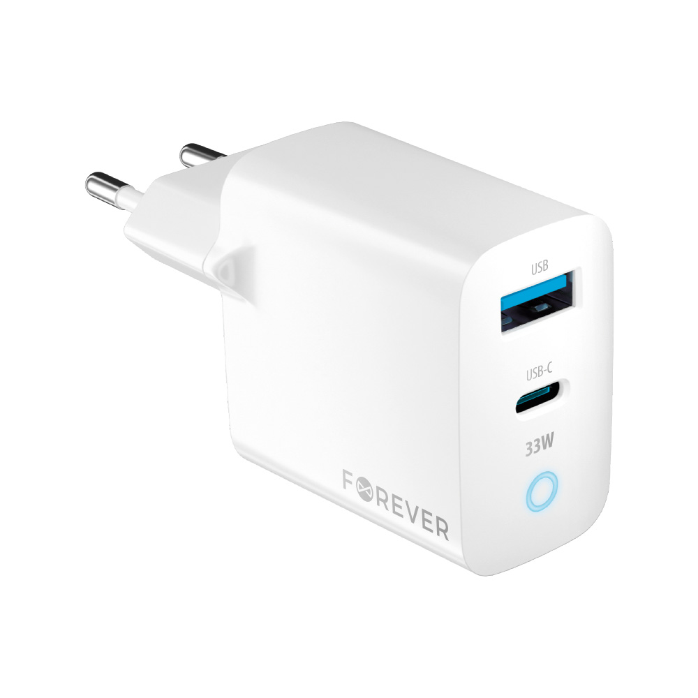 Forever TC-06-33AC GaN USB-C PD + USB-A Lader (33W)