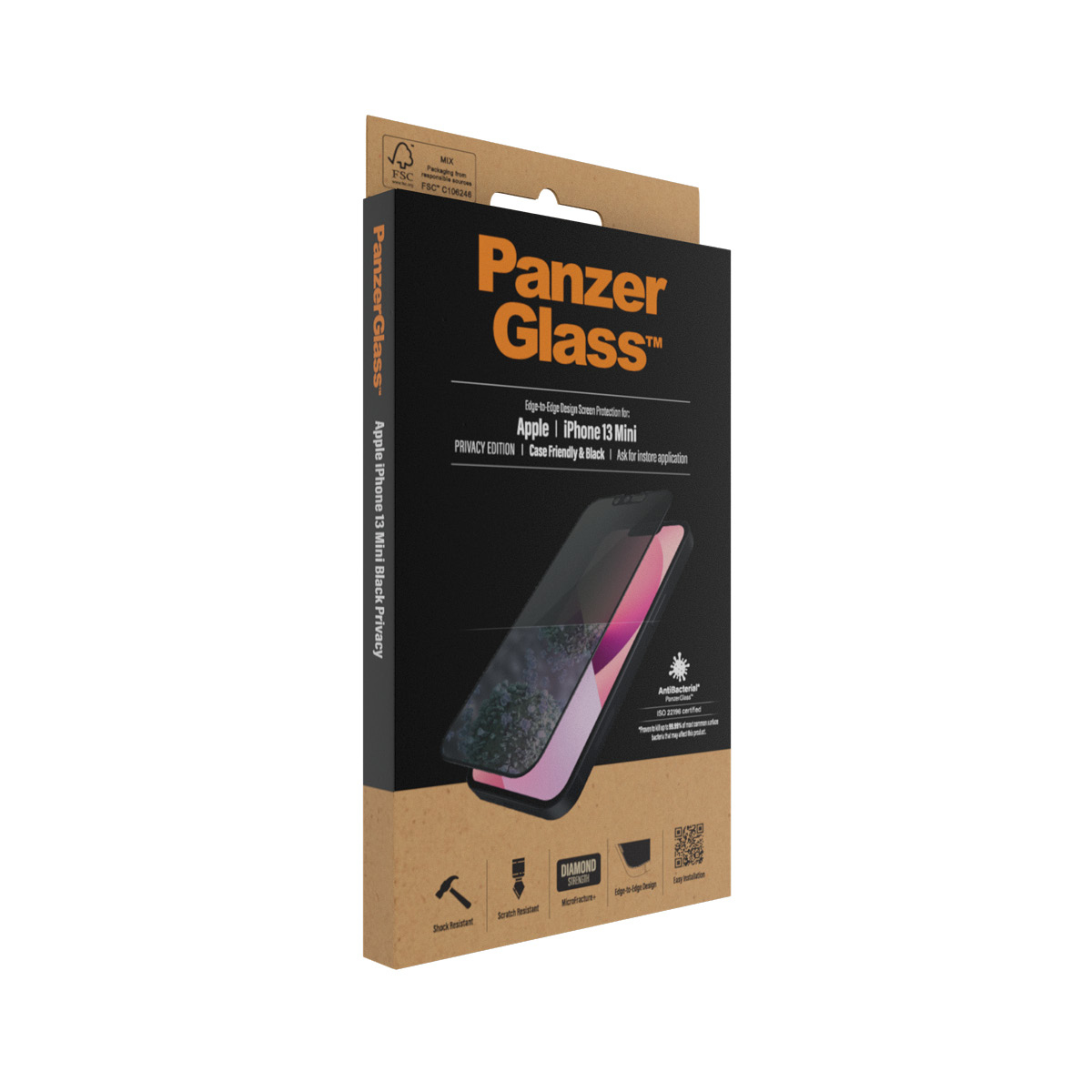 iPhone 13 Mini - Edge-To-Edge Black (AB) - PanzerGlass (Privacy) - Billede 4