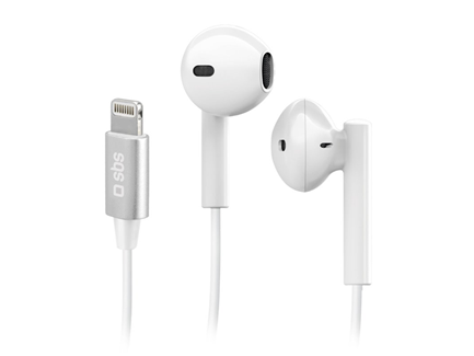 SBS in-ear stereo høretelefoner, Studio Mix 105, Hvid. Med lightning MFI stik