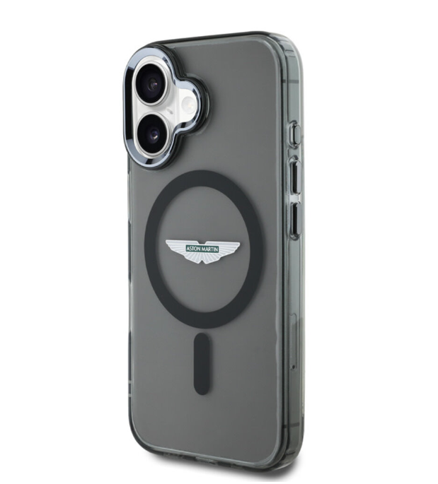iPhone 16 - Aston Martin MagSafe Back Cover - Frosted Effect - Transparent
