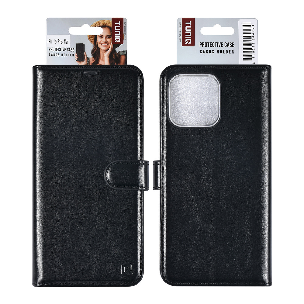 iPhone 16 Pro Max - UNIQ Accessory Wallet cover - Black - Billede 5