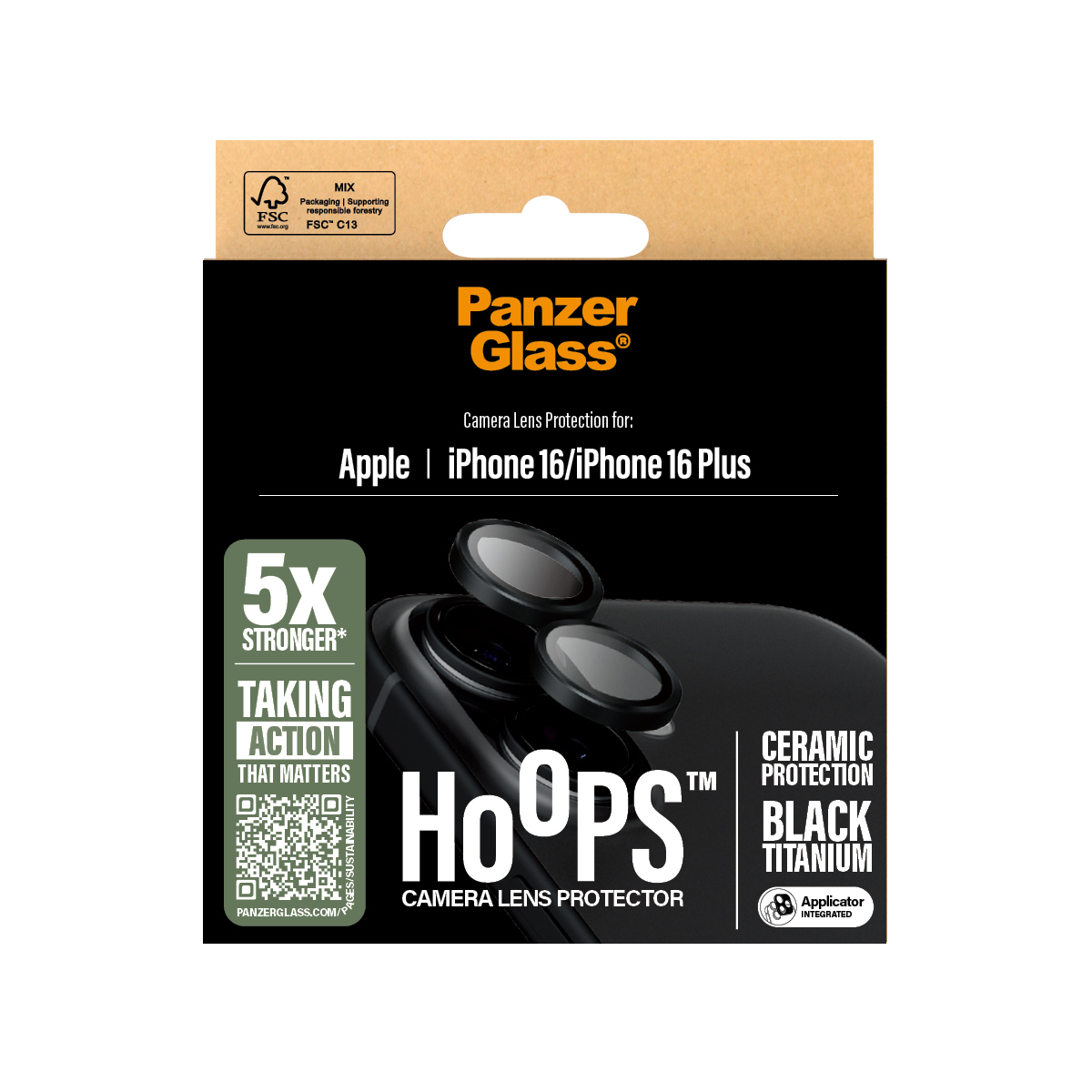 iPhone 16 / 16 Plus - PanzerGlass Ceramic Hoops Kamerabeskyttelse - Billede 3