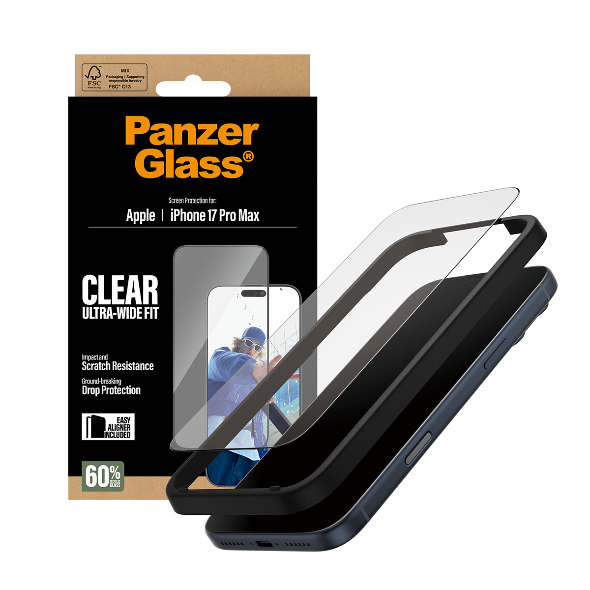 iPhone 17 Pro Max - Edge-To-Edge Black - PanzerGlass - Billede 5