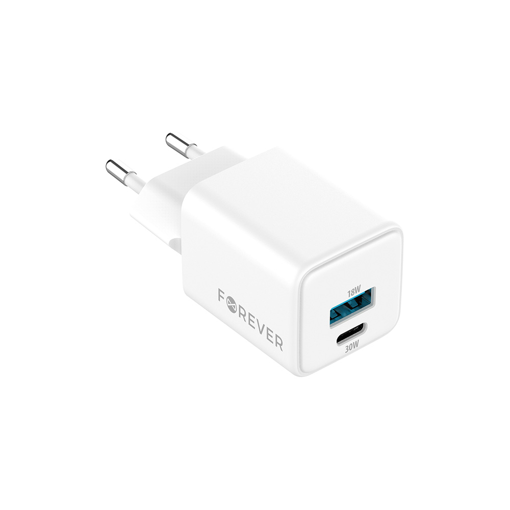 Forever TC-08-30AC GaN USB-C PD + USB-A Lader (30W)