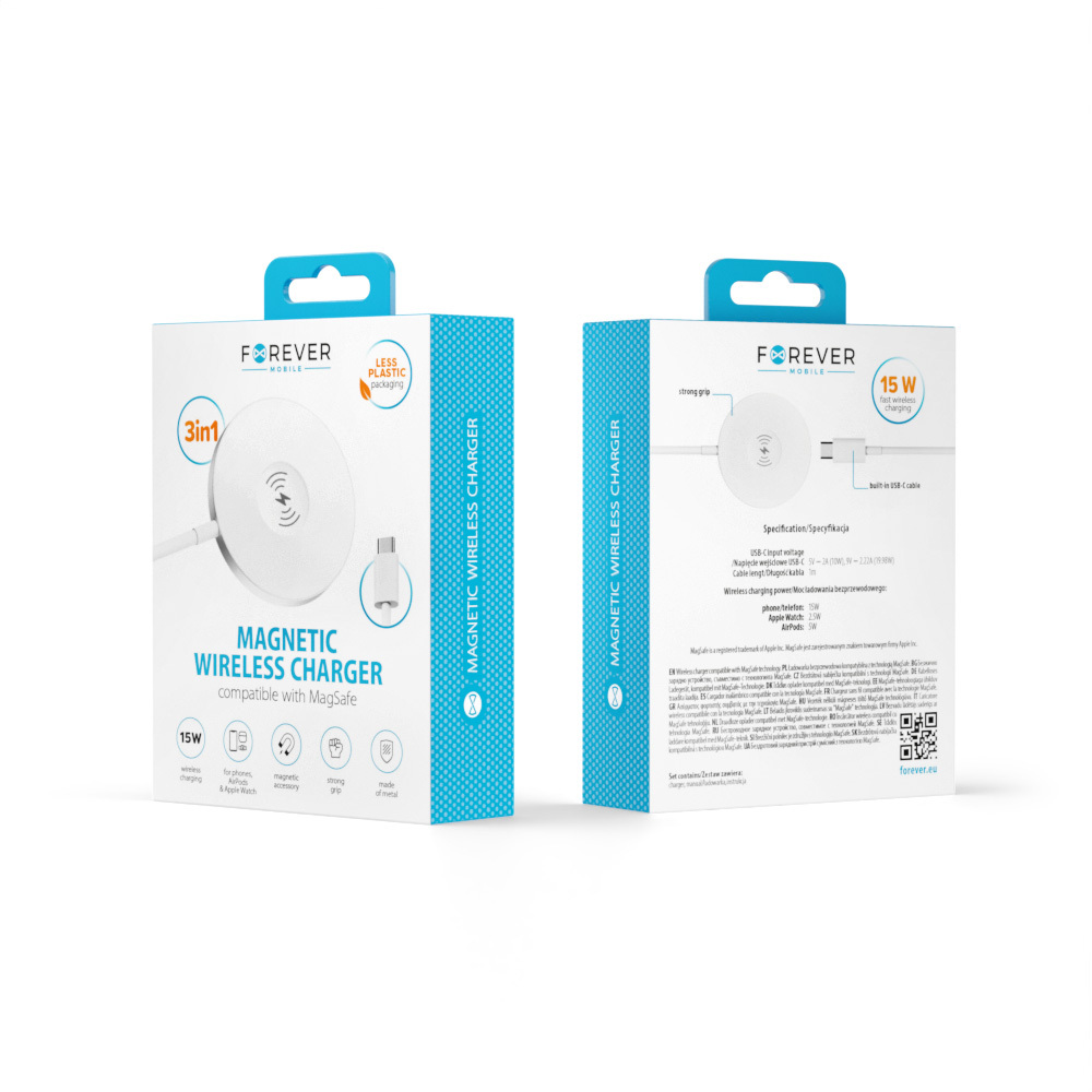 Forever MAWC-400 3in1 Magnetic Wireless Charger, 15W - Billede 7