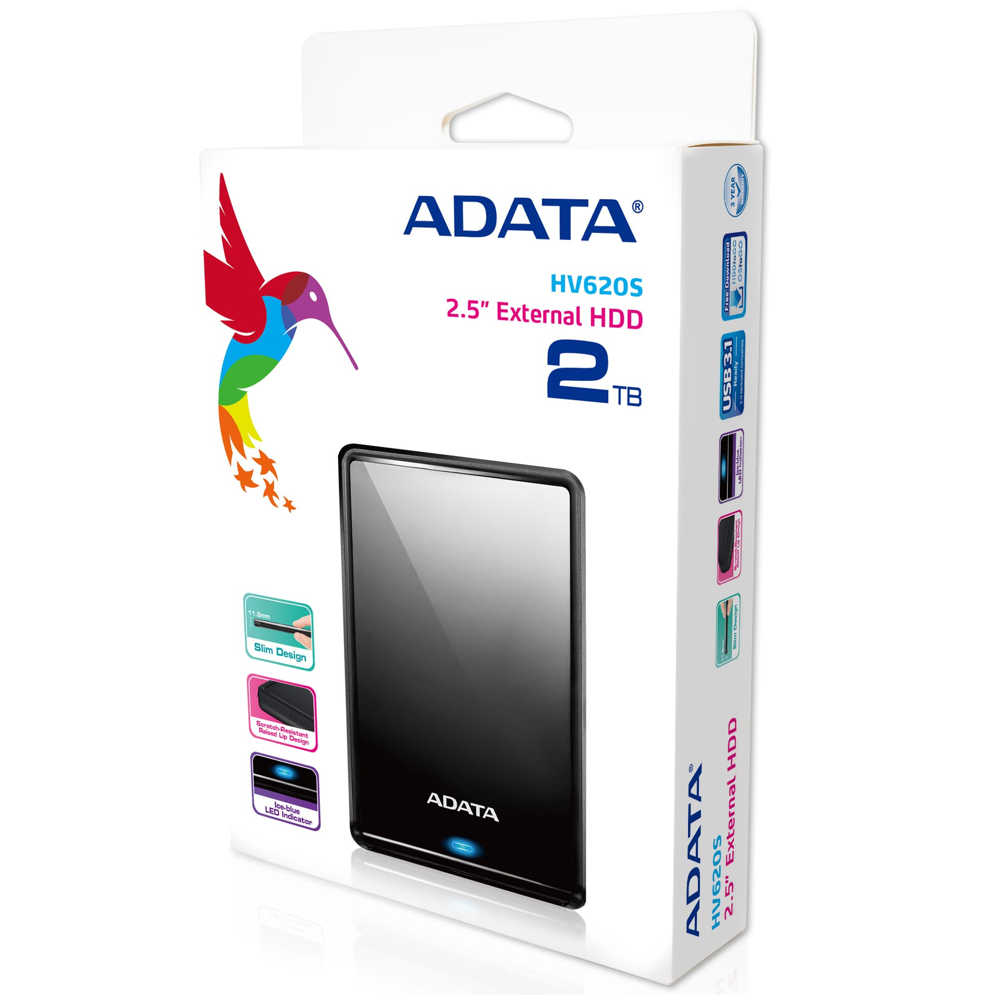 Adata HV620S 2TB USB 3.1 HDD Ekstern Harddisk - Billede 8
