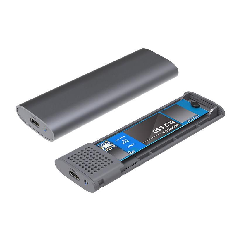 Maiwo K1689 USB3.2 Type-C Eksternt Kabinet til M.2 PCIe NVMe/SATA SSDs - Skrueløst Design