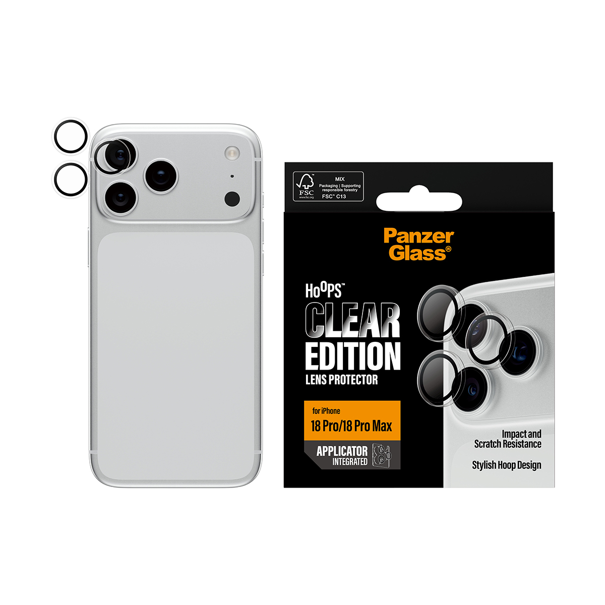 iPhone 18 Pro / 18 Pro Max - PanzerGlass Hoops Kamerabeskyttelse - Billede 3